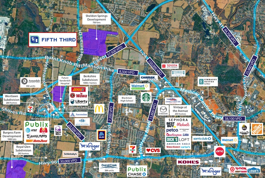 5213 Veterans Pky, Murfreesboro, TN à vendre - Aérien – Image 2 sur 7