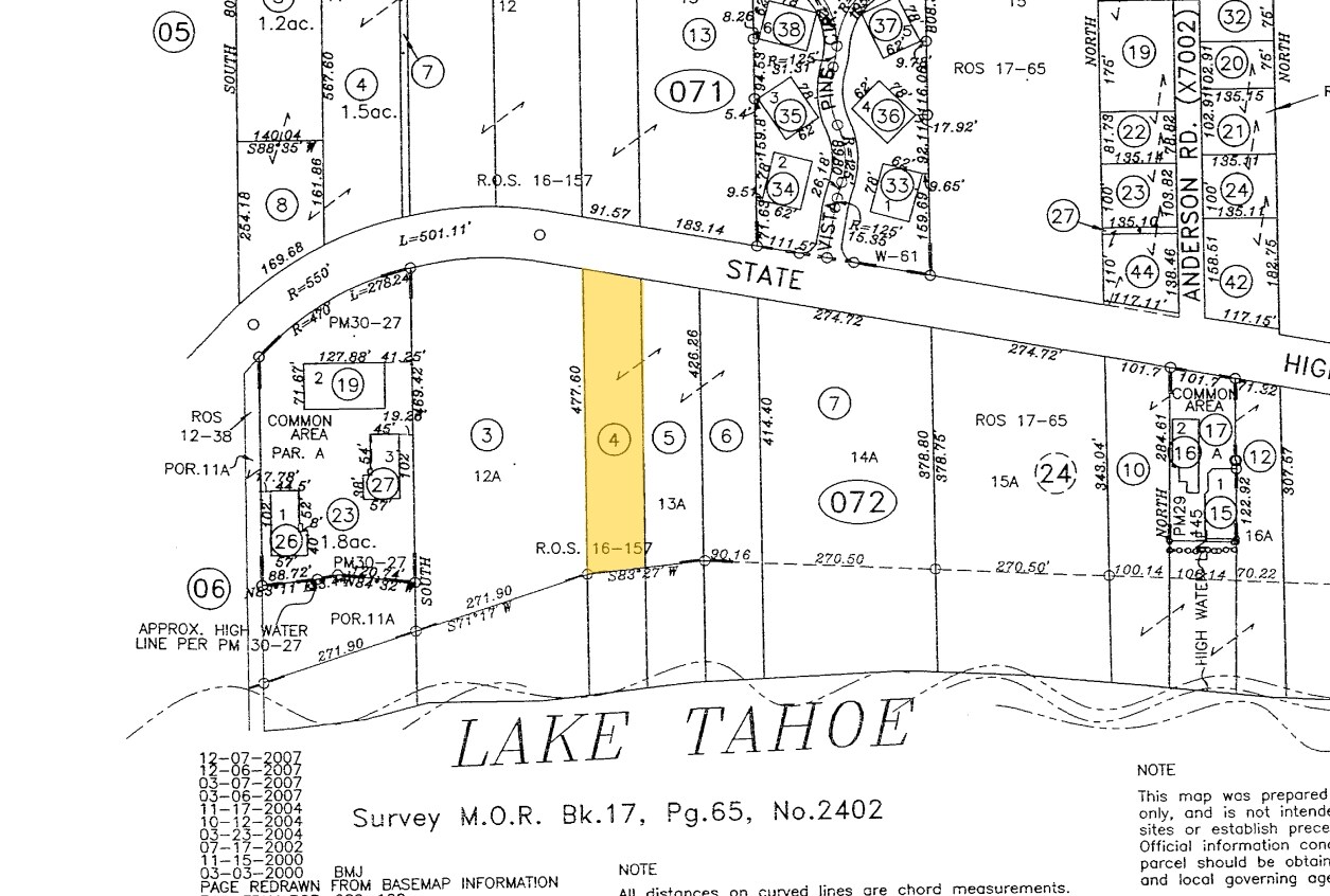 6610 N Lake Blvd, Tahoe Vista, CA à vendre Plan cadastral– Image 1 sur 2
