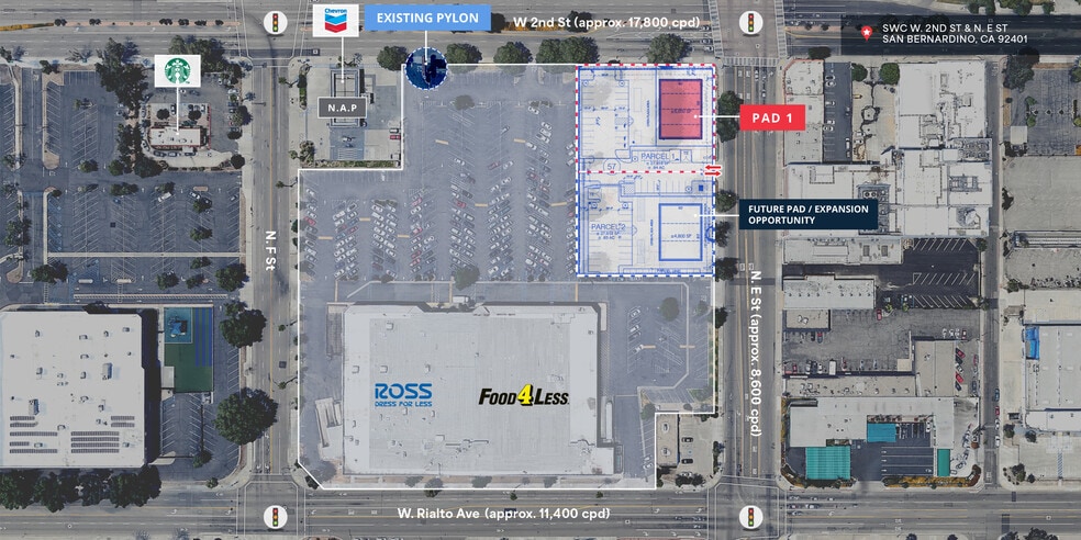 SWC W 2nd St and N E St, San Bernardino, CA à louer - Aérien – Image 1 sur 1