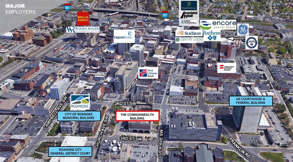 220 Church Ave SW, Roanoke, VA à louer - Aérien – Image 2 sur 3