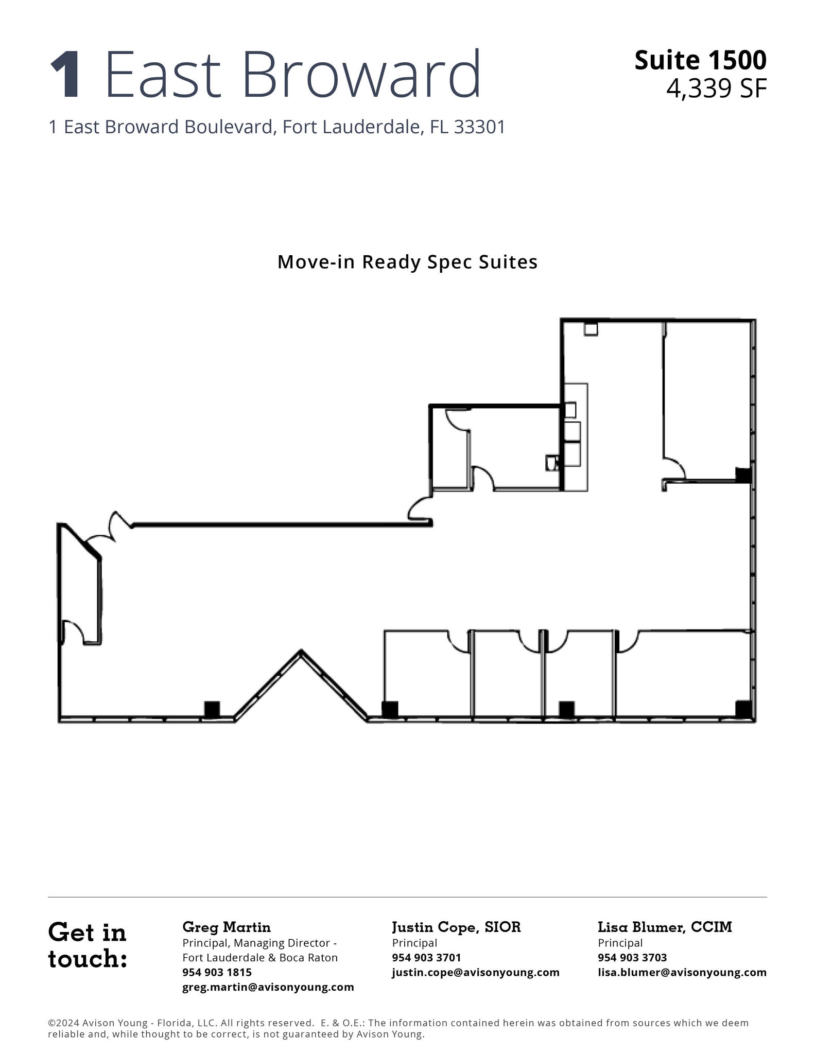 1 E Broward Blvd, Fort Lauderdale, FL à louer Plan d’étage– Image 1 sur 1