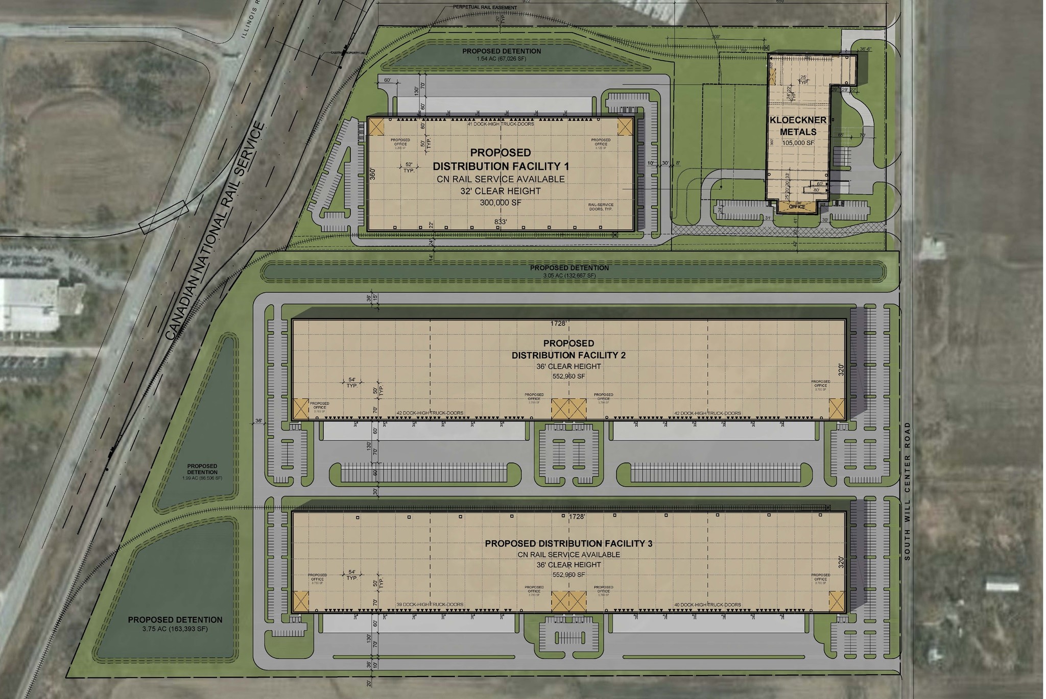 Governors & Dralle Rd, University Park, IL à louer Plan d’étage– Image 1 sur 1