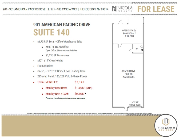 901 American Pacific Dr, Henderson, NV à louer - Plan d’étage – Image 3 sur 6