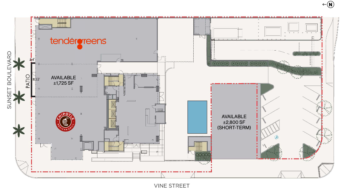 6290 W Sunset Blvd, Los Angeles, CA à louer Plan de site– Image 1 sur 1