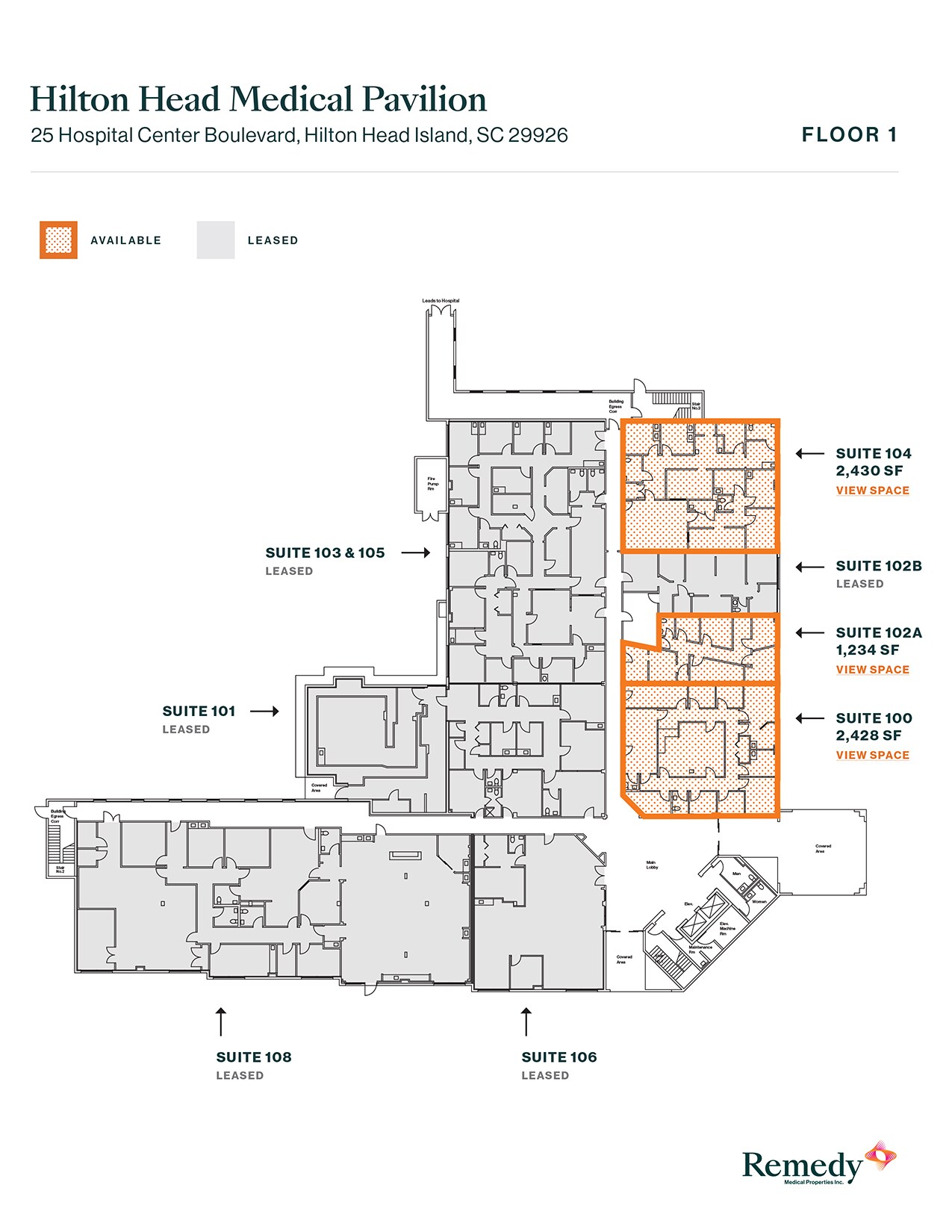 25 Hospital Center Blvd, Hilton Head, SC à louer Plan d’étage– Image 1 sur 2