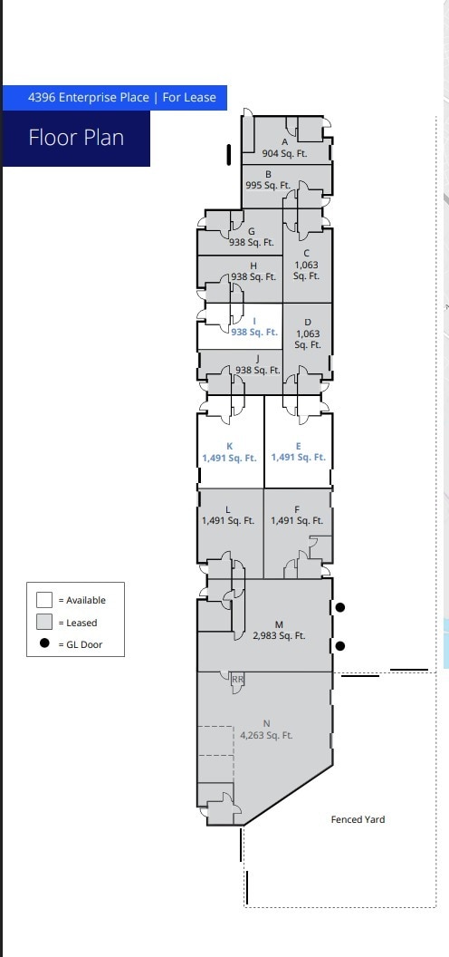 4396 Enterprise Pl, Fremont, CA à louer Plan d’étage– Image 1 sur 1