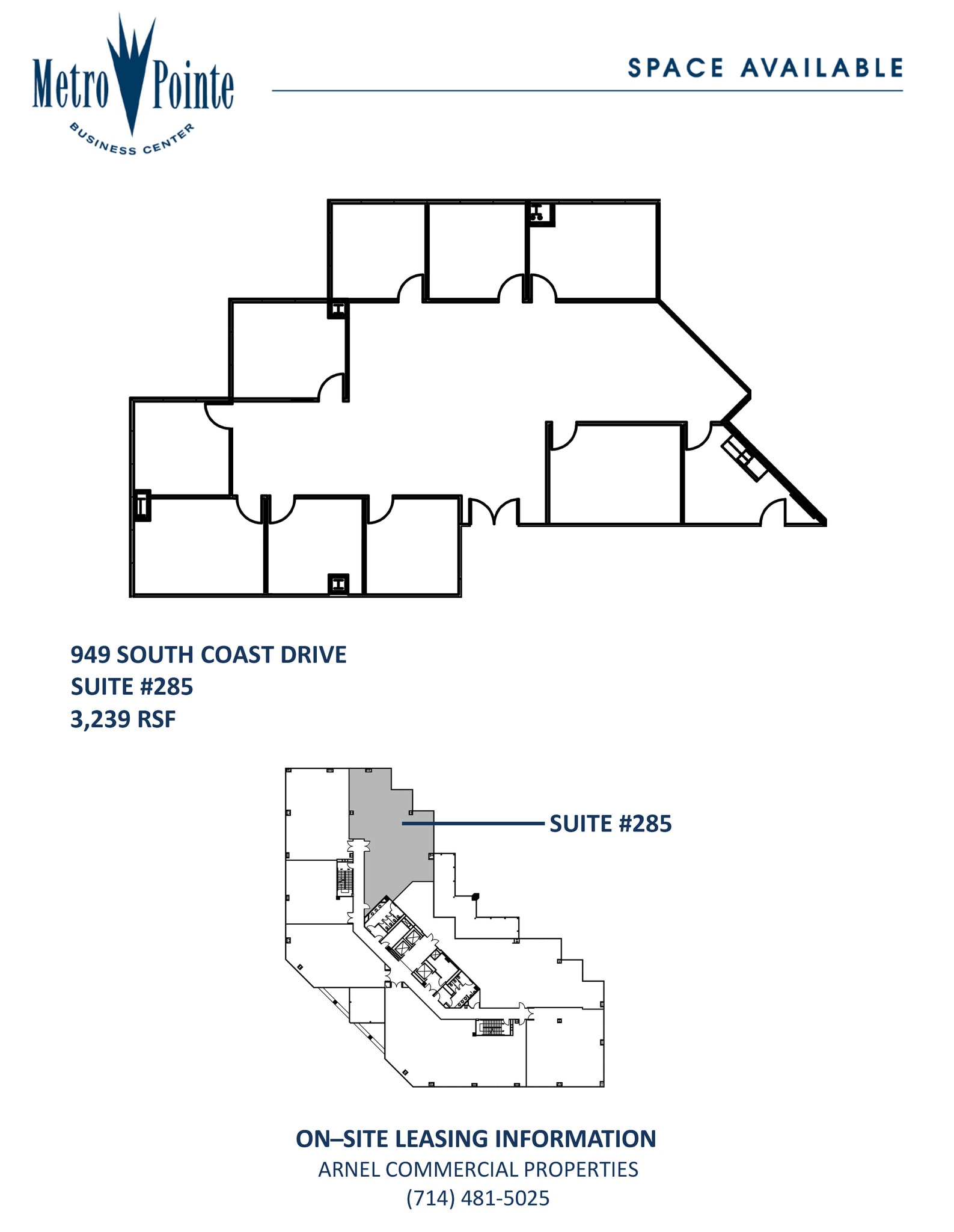 949 S Coast Dr, Costa Mesa, CA à louer Plan d’étage– Image 1 sur 1