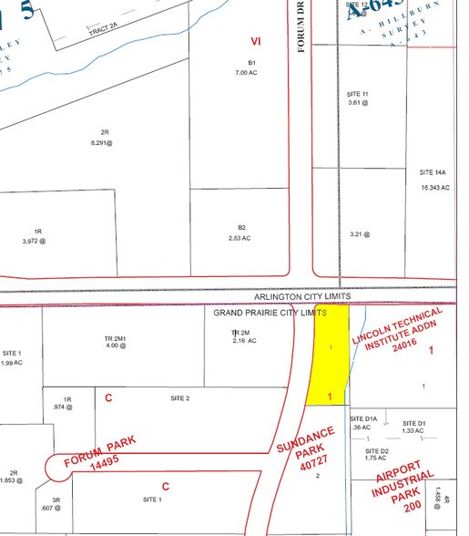 2605 Forum Dr, Grand Prairie, TX à vendre - Plan cadastral – Image 2 sur 3