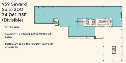 959 Seward St, Los Angeles, CA à louer Plan d’étage– Image 1 sur 10