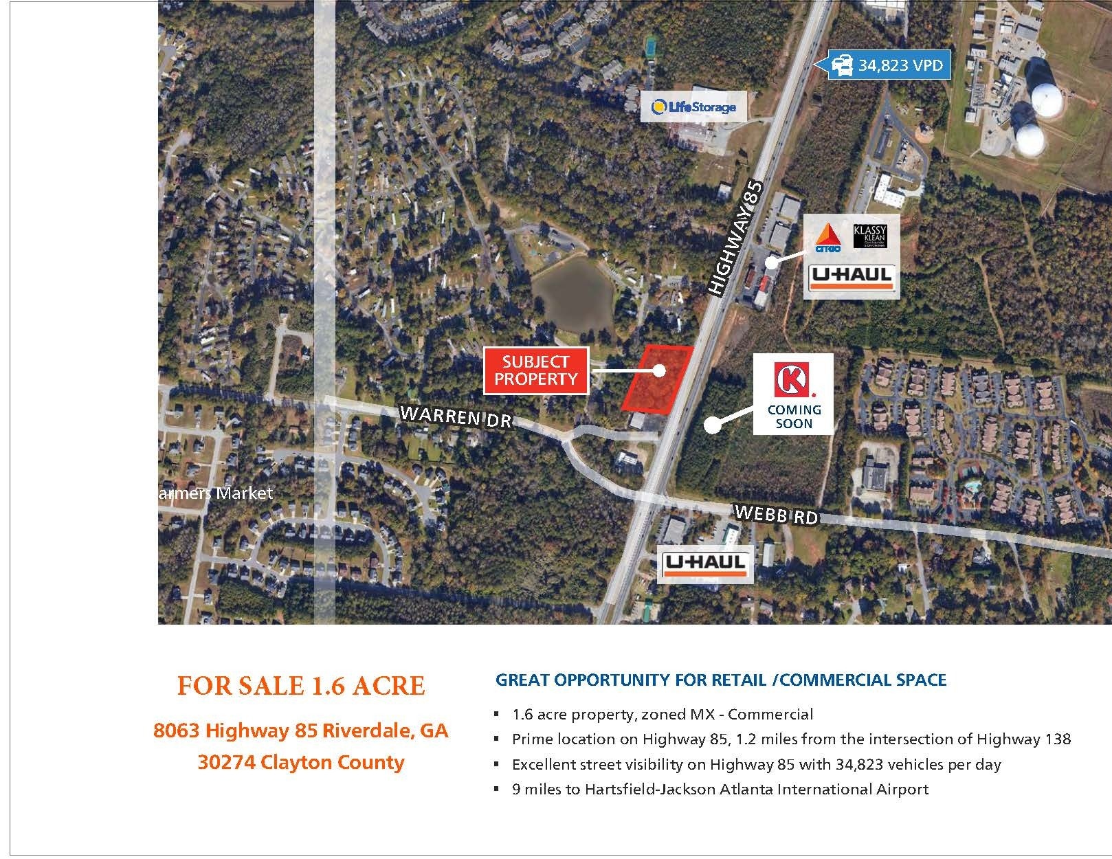 0 GA-85, Riverdale, GA à vendre Aérien– Image 1 sur 2