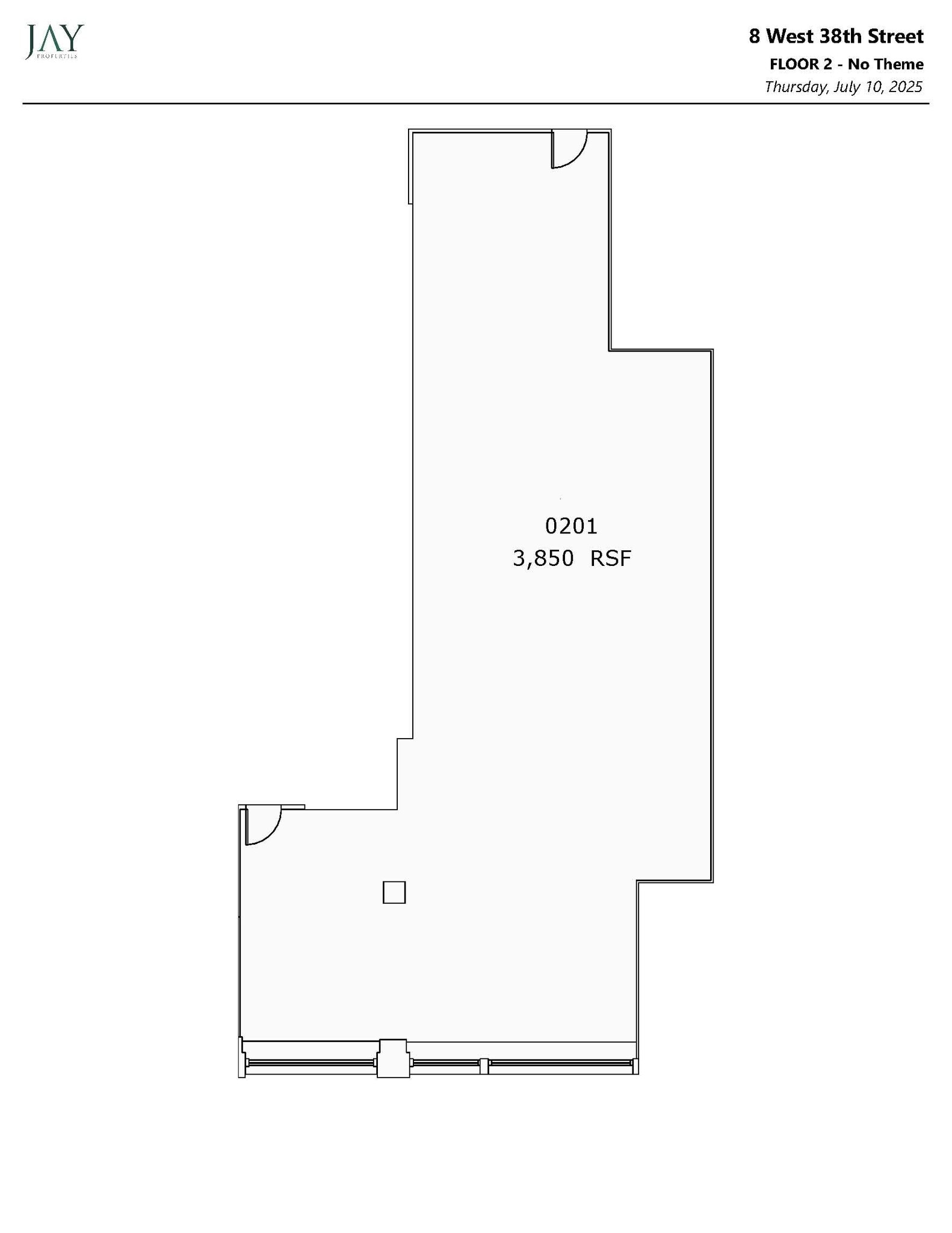 8 W 38th St, New York, NY à louer Plan d’étage– Image 1 sur 6