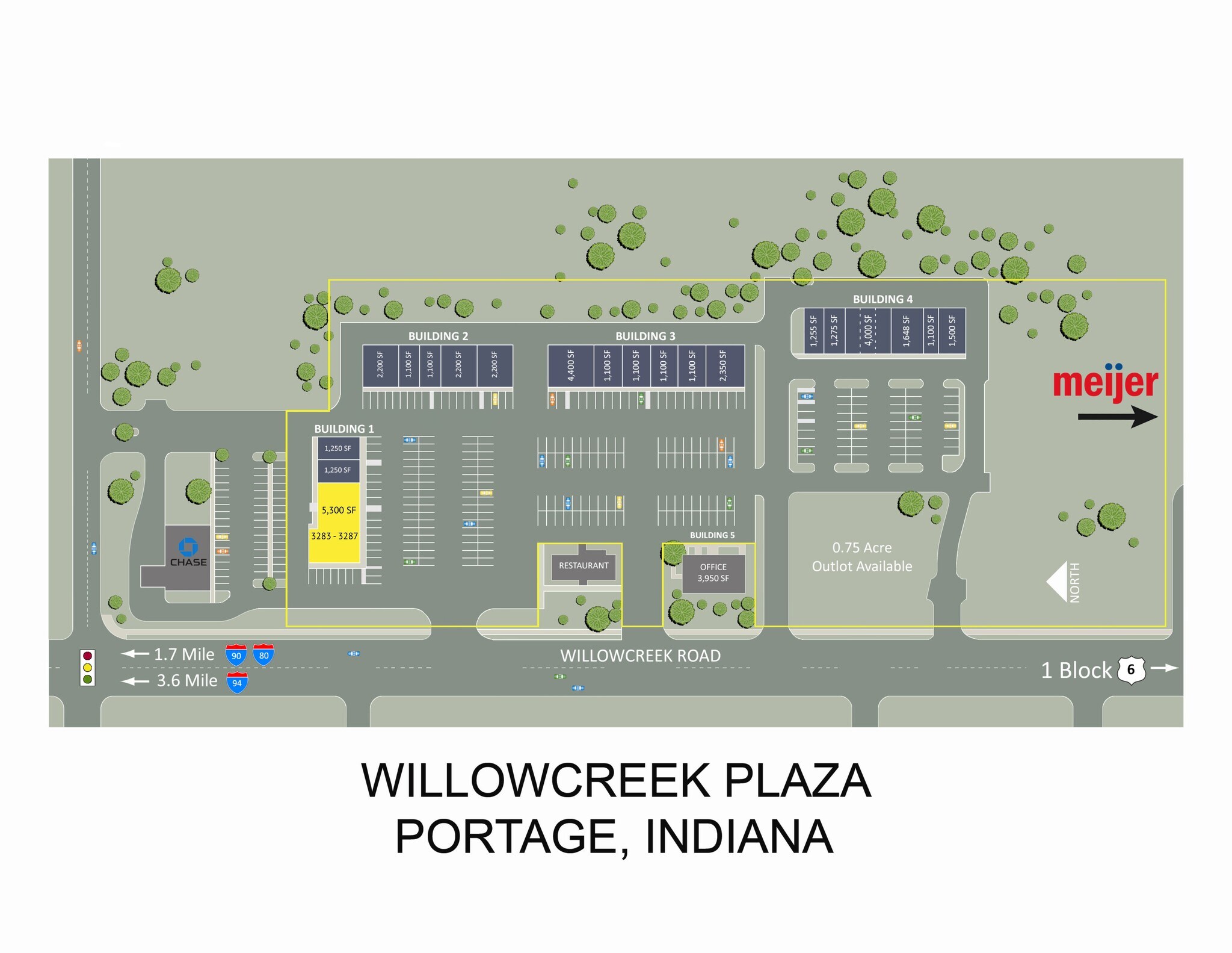 3283-3369 Willowcreek Rd, Portage, IN à louer Plan de site– Image 1 sur 2