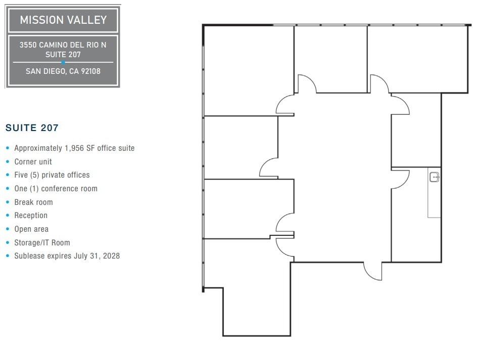 3550 Camino Del Rio N, San Diego, CA à louer Plan d’étage– Image 1 sur 1