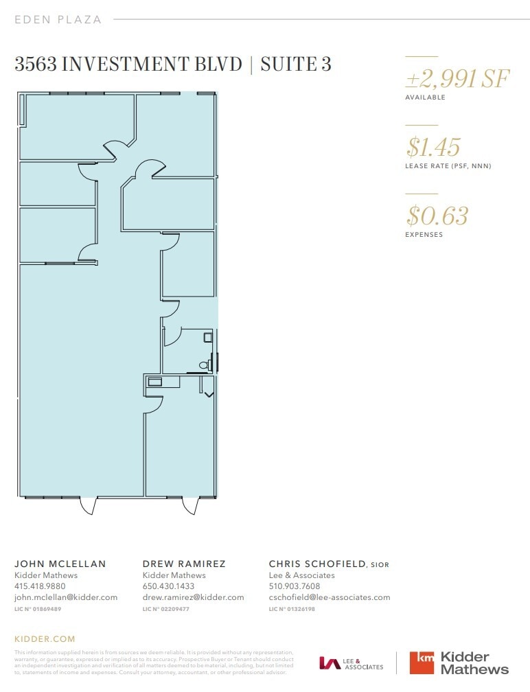 3583 Investment Blvd, Hayward, CA à louer Plan d’étage– Image 1 sur 1