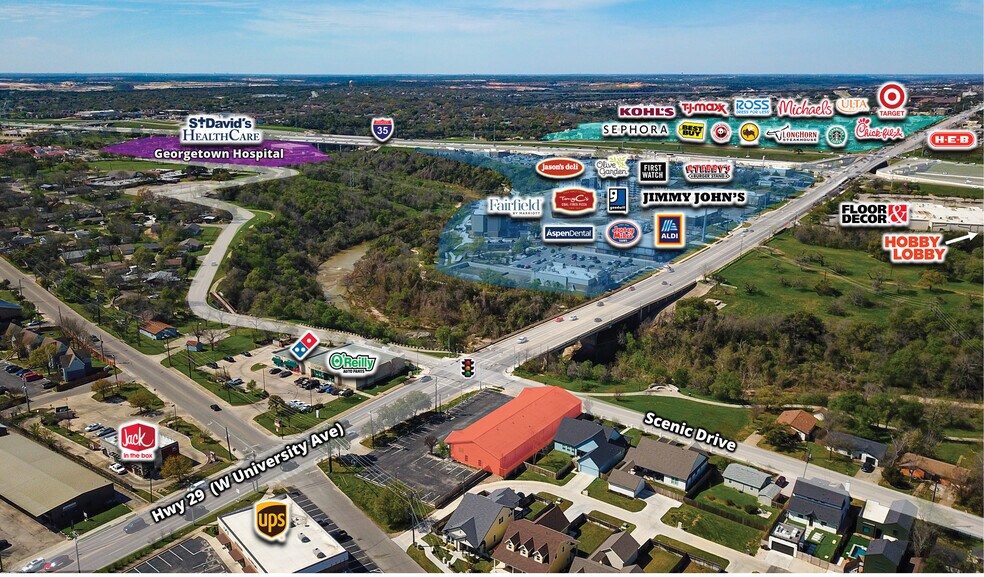 805 W University Ave, Georgetown, TX à louer - Aérien – Image 2 sur 6