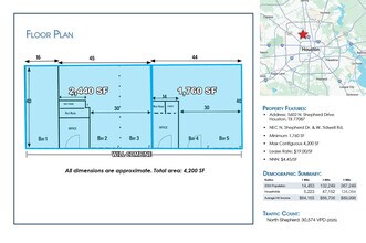 5602 N Shepherd Dr, Houston, TX à louer Plan d’étage– Image 1 sur 1