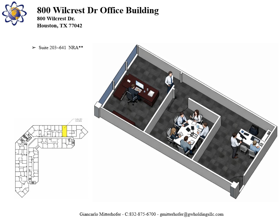 800 Wilcrest Dr, Houston, TX à louer Plan d’étage– Image 1 sur 1