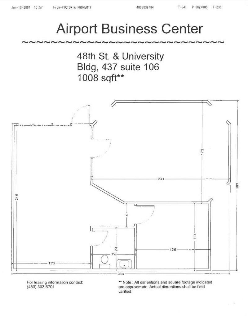 637 S 48th St, Tempe, AZ à louer Plan d’étage– Image 1 sur 1