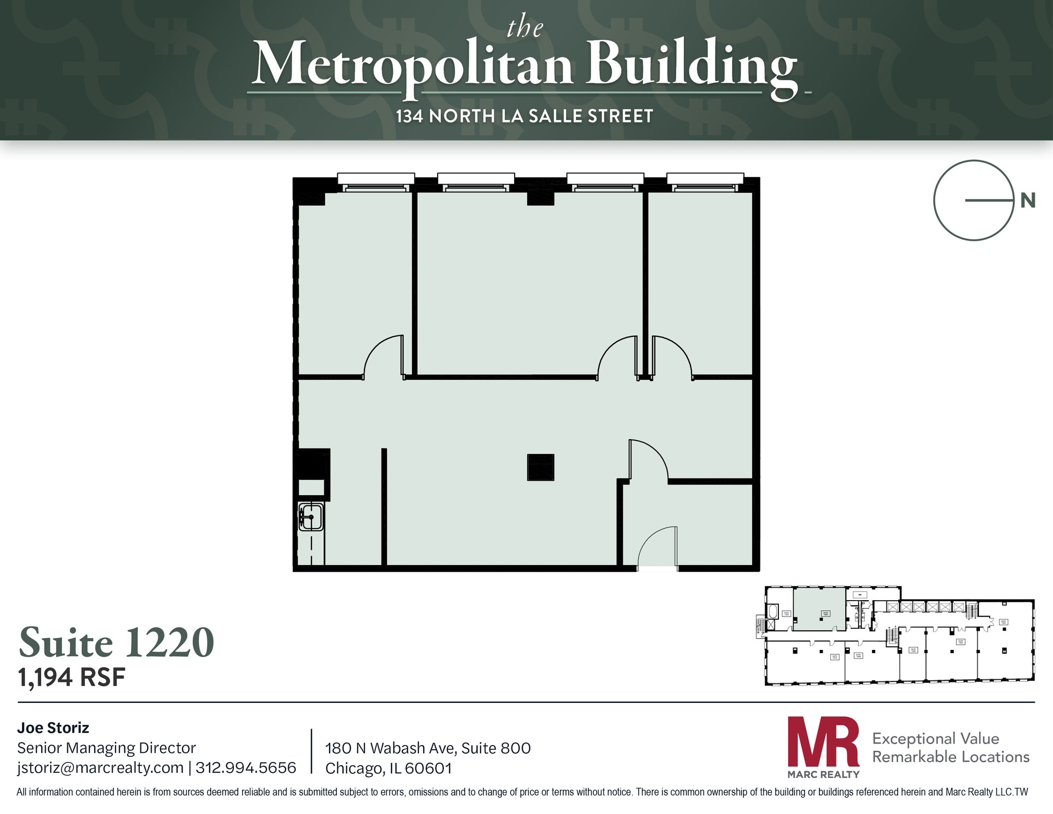 134 N LaSalle St, Chicago, IL à louer Plan d’étage– Image 1 sur 6
