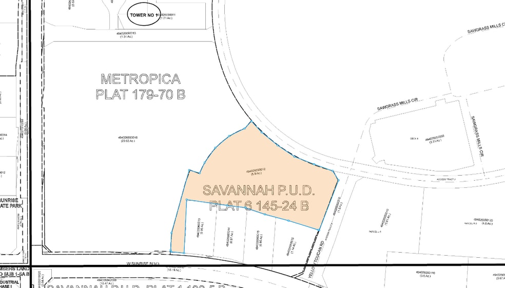 12901-13191 W Sunrise Blvd, Sunrise, FL à louer - Plan cadastral – Image 2 sur 2