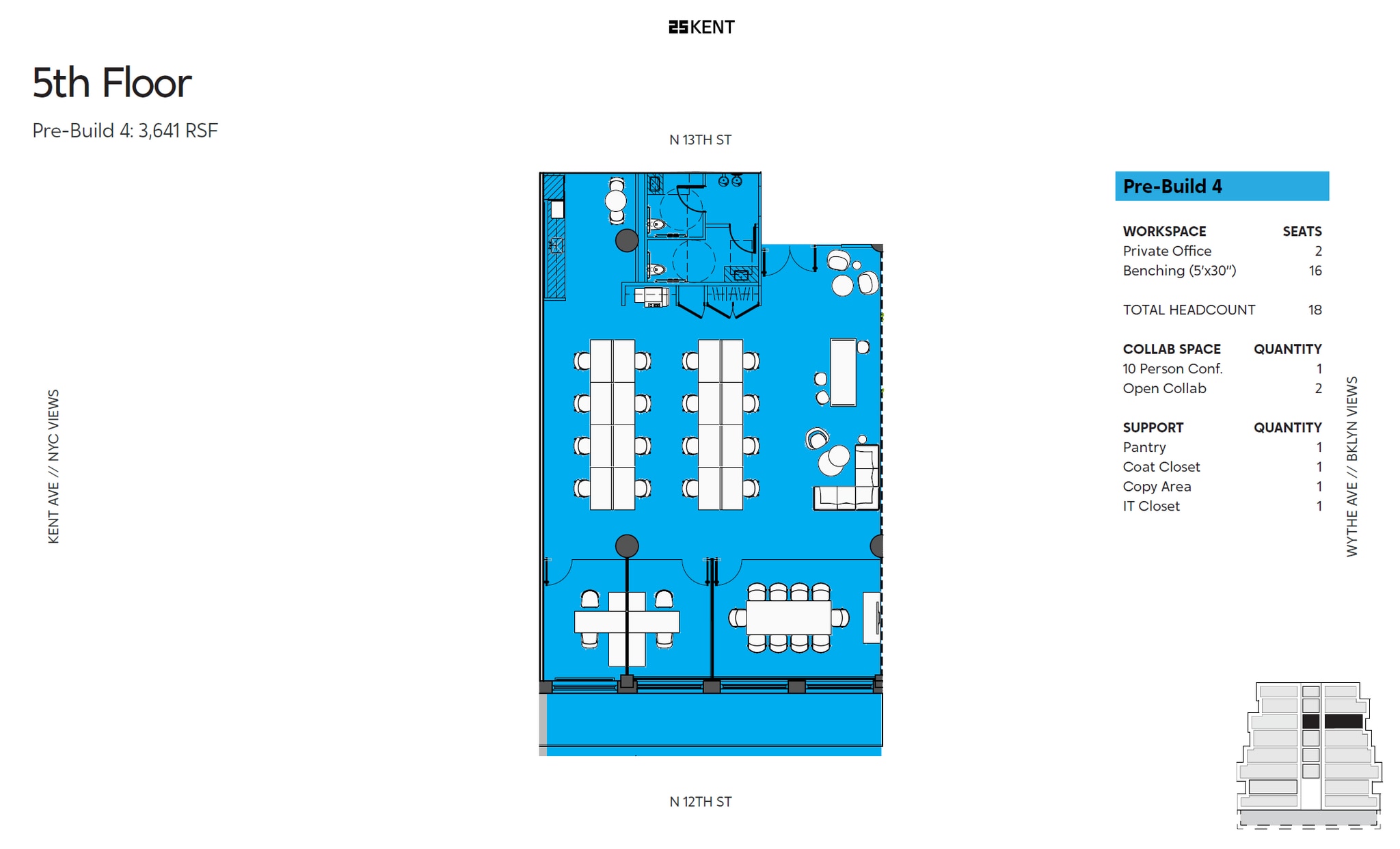 25 Kent Ave, Brooklyn, NY à louer Plan d’étage– Image 1 sur 7
