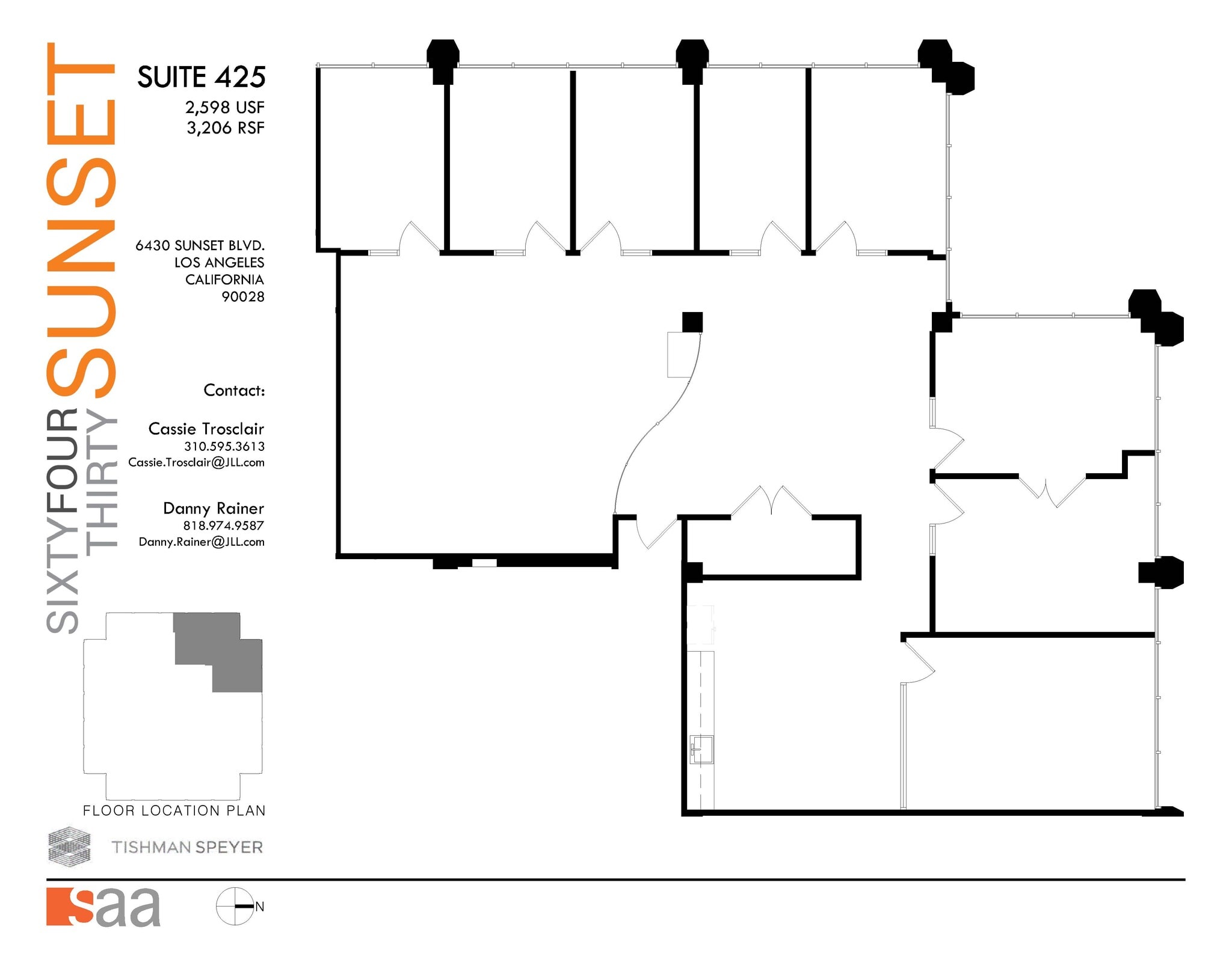 6430 W Sunset Blvd, Los Angeles, CA à louer Plan d’étage– Image 1 sur 1