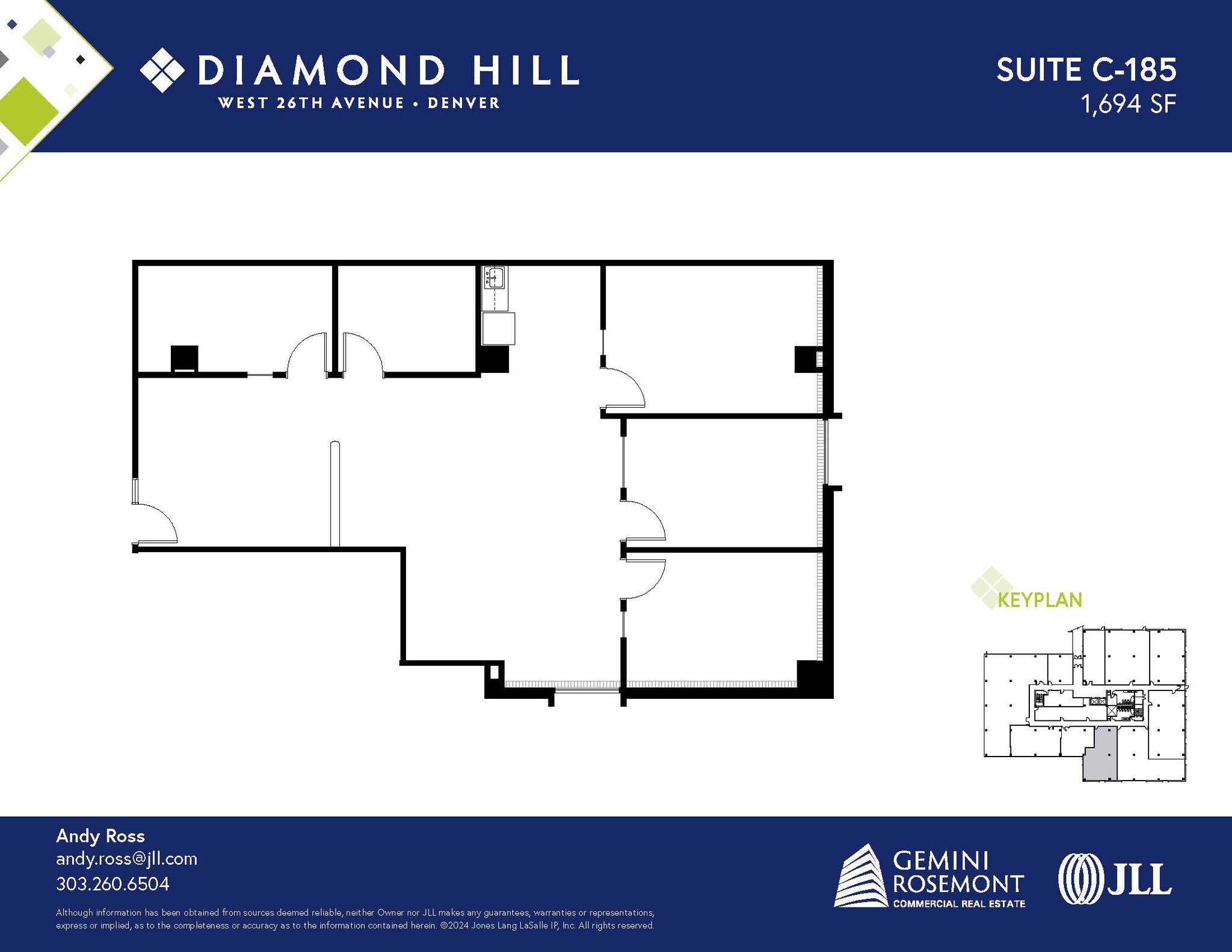 2490 W 26th Ave, Denver, CO à louer Plan d’étage– Image 1 sur 2