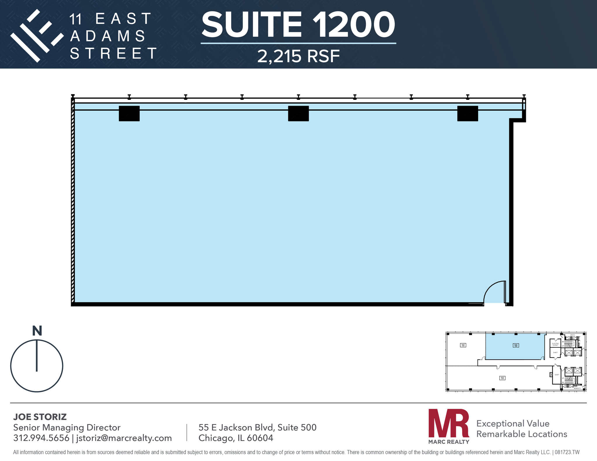 11 E Adams St, Chicago, IL à louer Plan d’étage– Image 1 sur 3