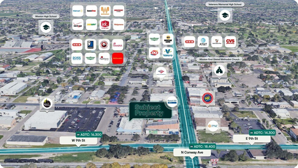 114 W 9th St, Mission, TX à vendre - Aérien – Image 2 sur 2