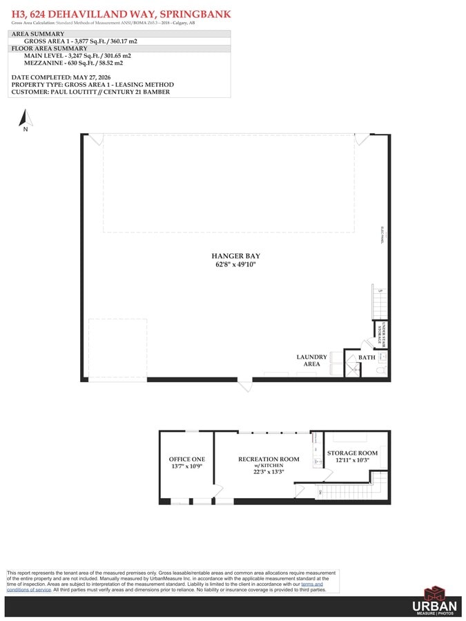 624 Dehavilland Way, Calgary, AB T3Z 3S8 - Lot H3 -  - Plan d’étage - Image 1 of 1
