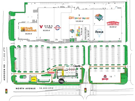 202-300 W North Ave, Villa Park, IL à louer Plan d’étage– Image 1 sur 2