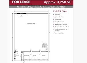 13656-13666 Bora Dr, Santa Fe Springs, CA à louer Plan d’étage– Image 1 sur 1