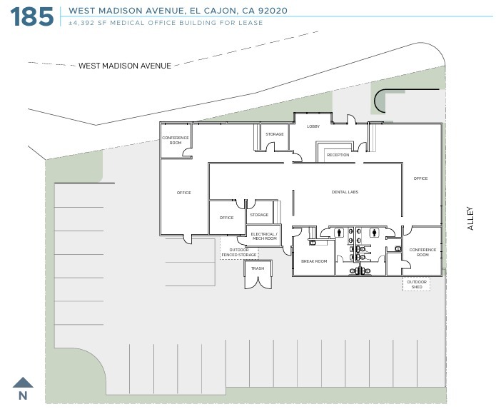 185 W Madison Ave, El Cajon, CA à louer Plan d’étage– Image 1 sur 1