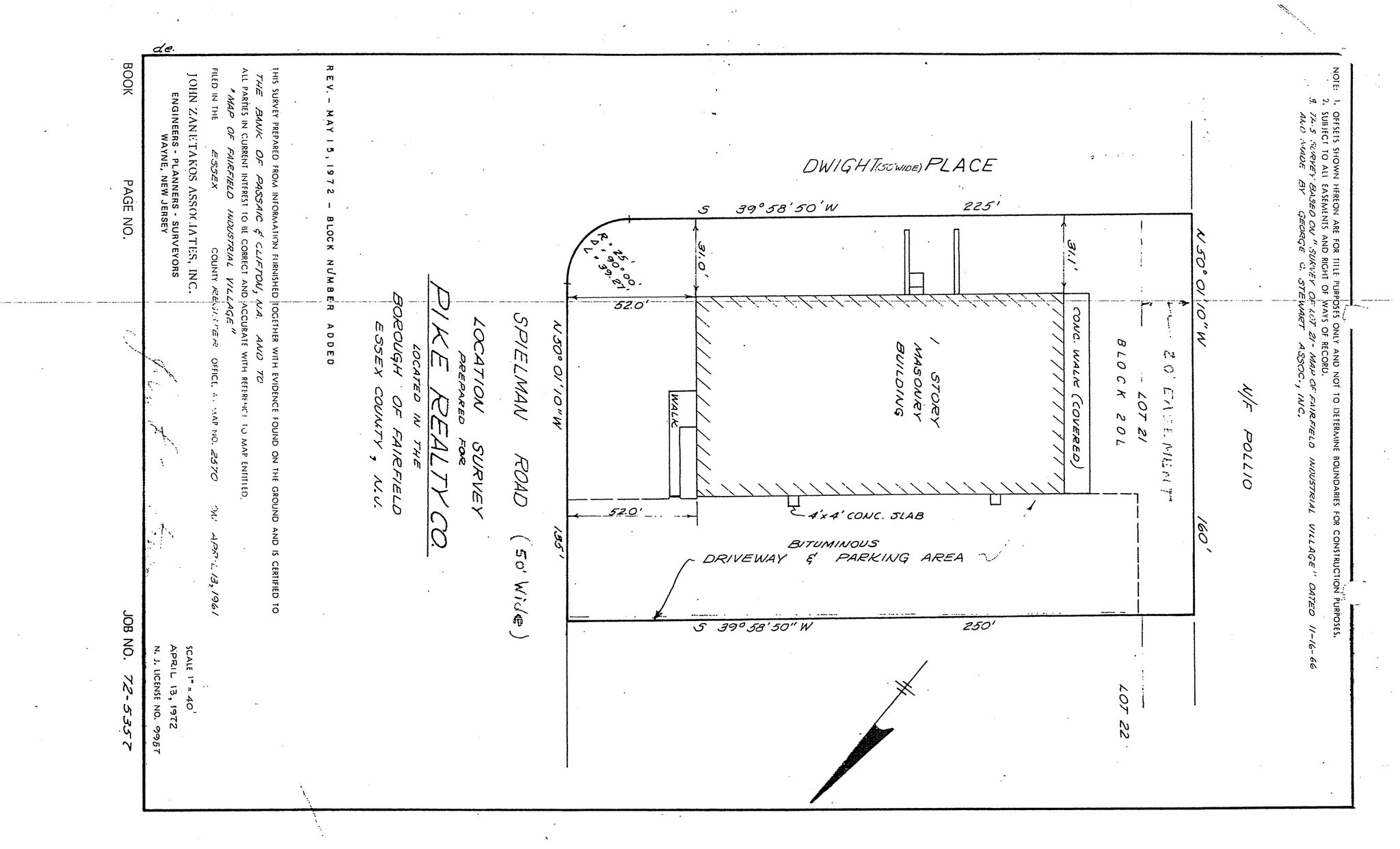 22 Spielman Rd, Fairfield, NJ à louer Plan de site– Image 1 sur 2