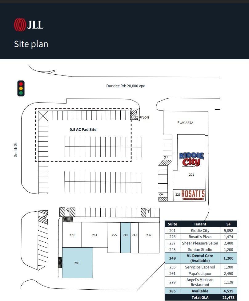201-285 W Dundee Rd, Palatine, IL à louer Plan d’étage– Image 1 sur 1