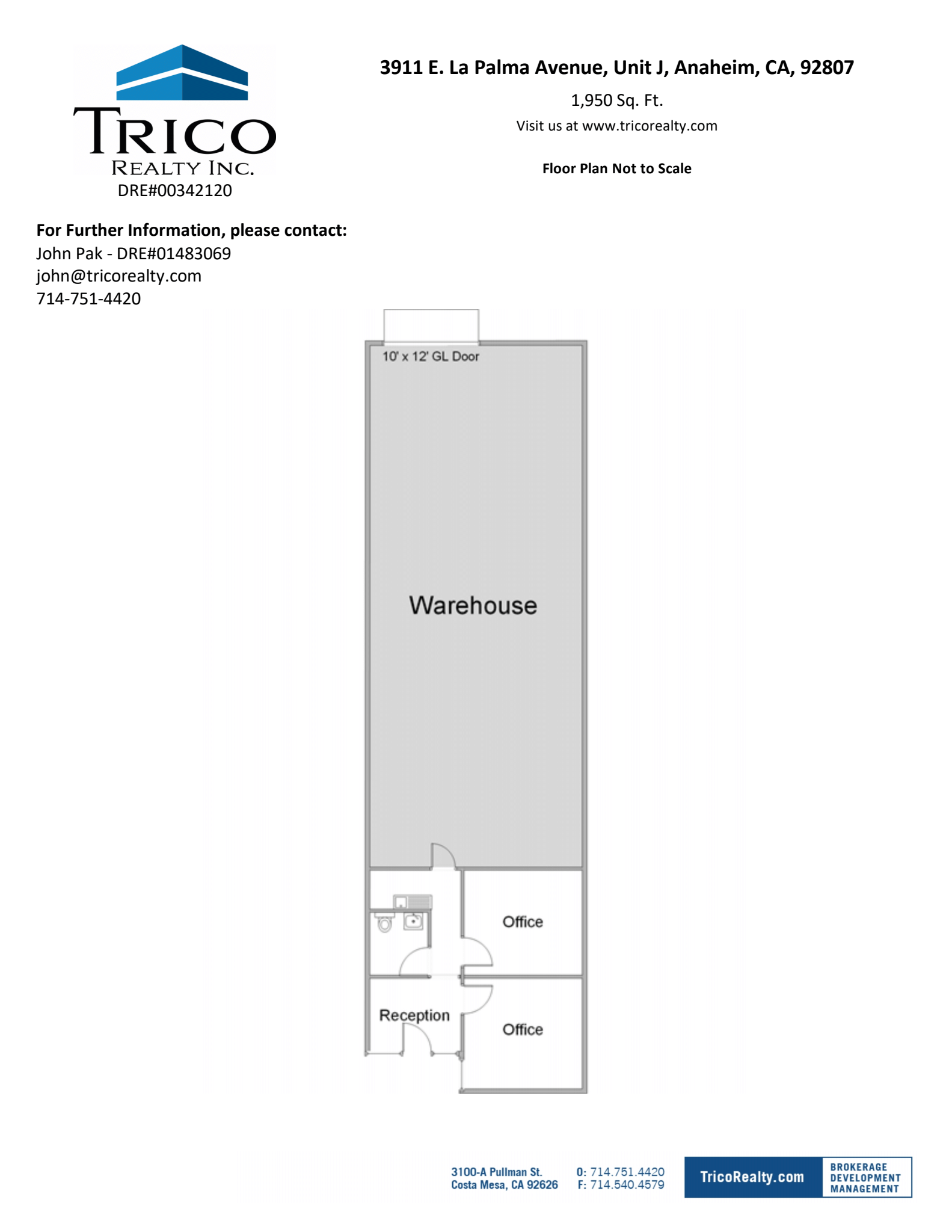 3911 E La Palma Ave, Anaheim, CA à louer Plan d’étage– Image 1 sur 1