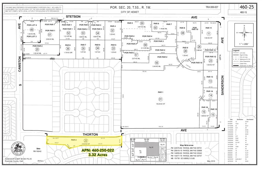 SEC S Cawston Ave & W Thornton Ave, Hemet, CA à vendre - Plan cadastral – Image 2 sur 7