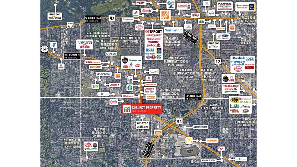 404 Palatine Rd, Palatine, IL à vendre - Aérien – Image 3 sur 7