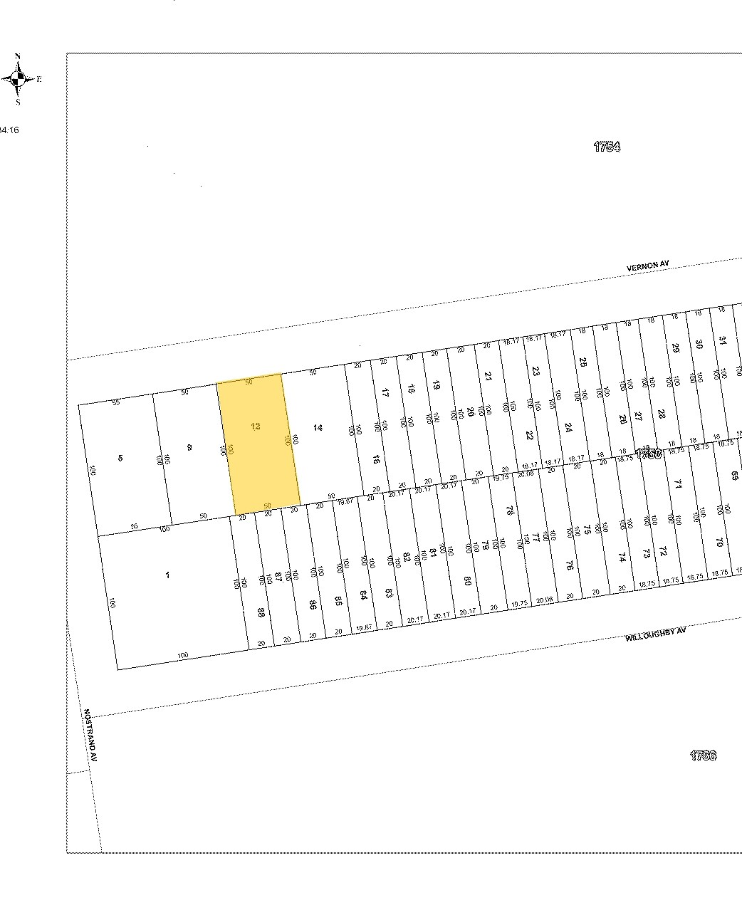 12 Vernon Ave, Brooklyn, NY à vendre Plan cadastral– Image 1 sur 2