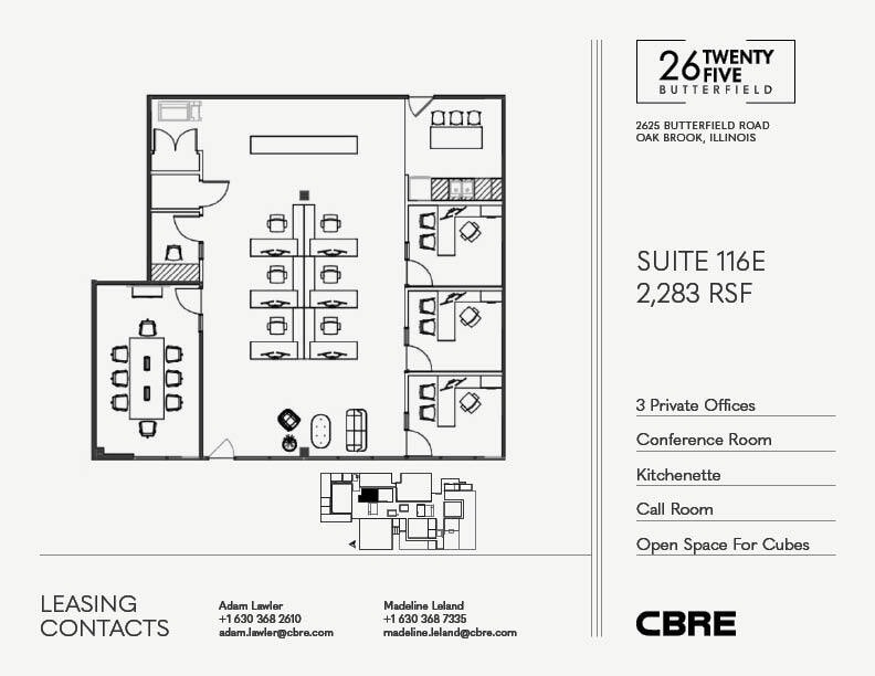 2625 Butterfield Rd, Oak Brook, IL à louer Plan d’étage– Image 1 sur 1