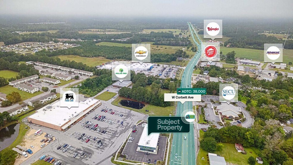 1411 W Corbett Ave, Swansboro, NC à vendre - Aérien – Image 3 sur 3