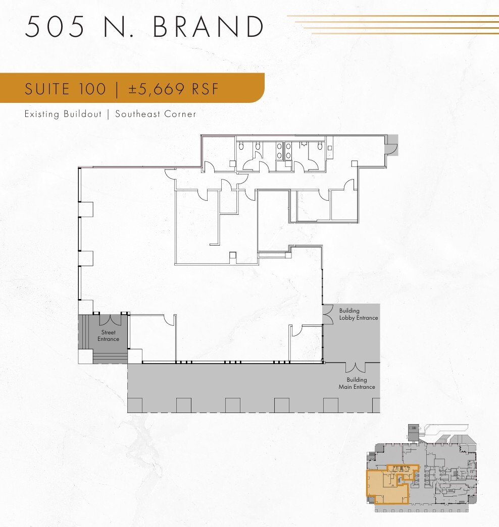 505 N Brand Blvd, Glendale, CA à louer Plan d’étage– Image 1 sur 1