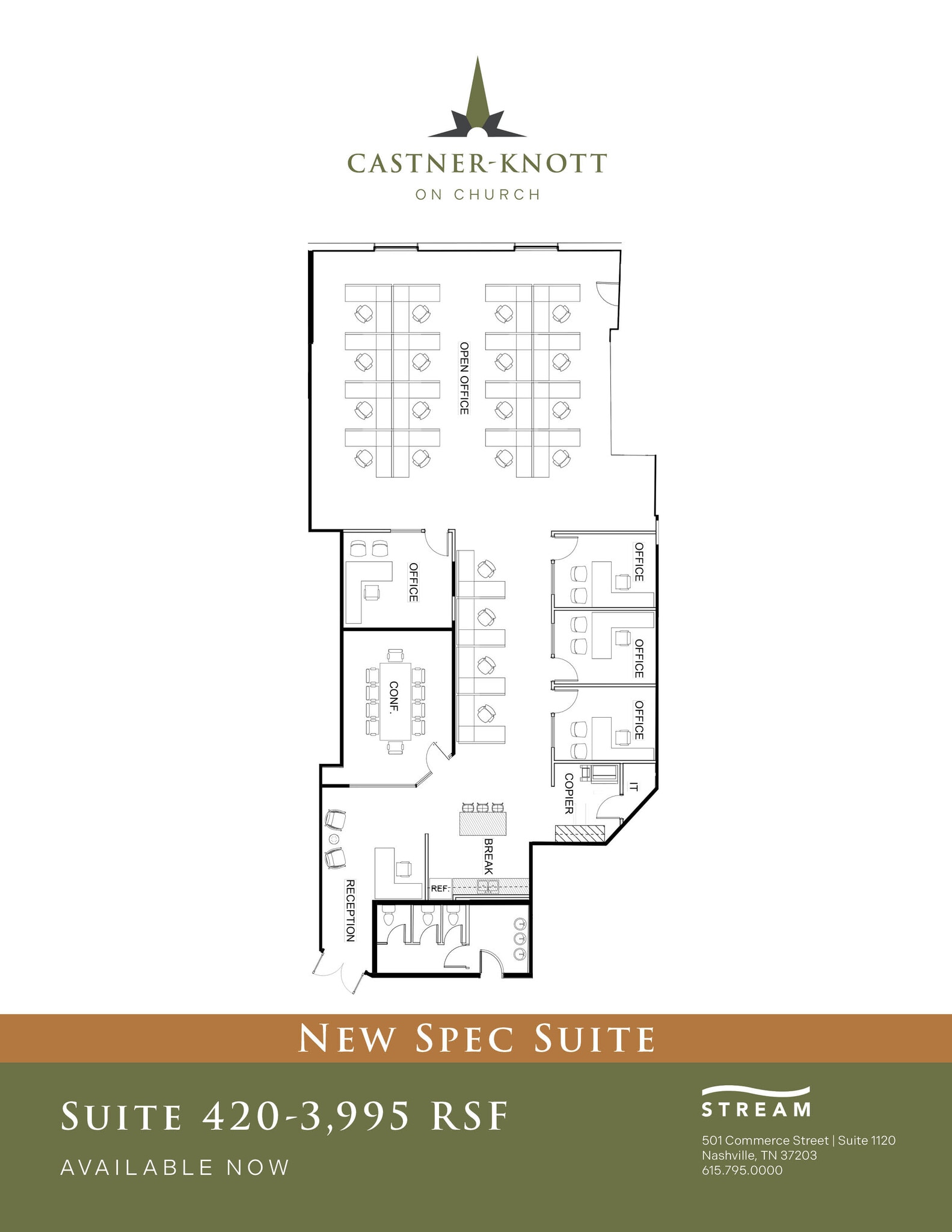 618 Church St, Nashville, TN à louer Plan d’étage– Image 1 sur 10