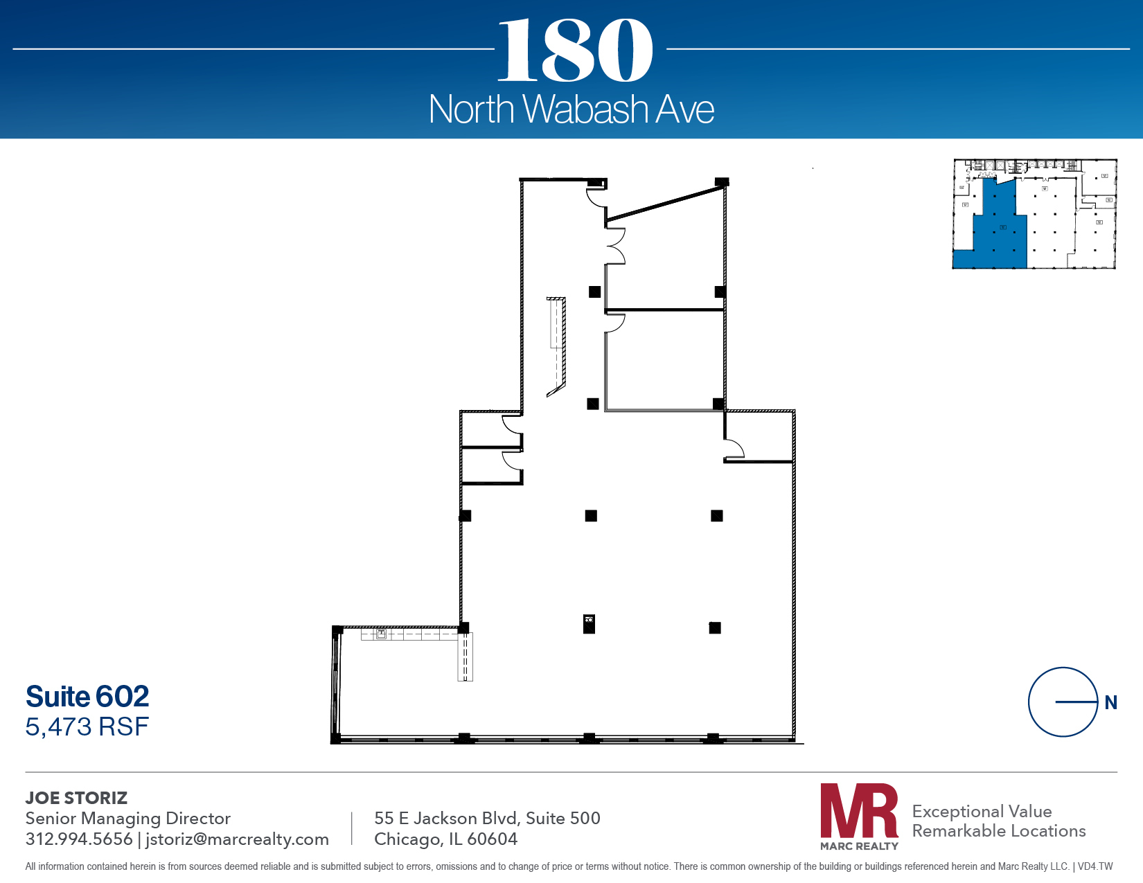 180 N Wabash Ave, Chicago, IL à louer Plan d’étage– Image 1 sur 11