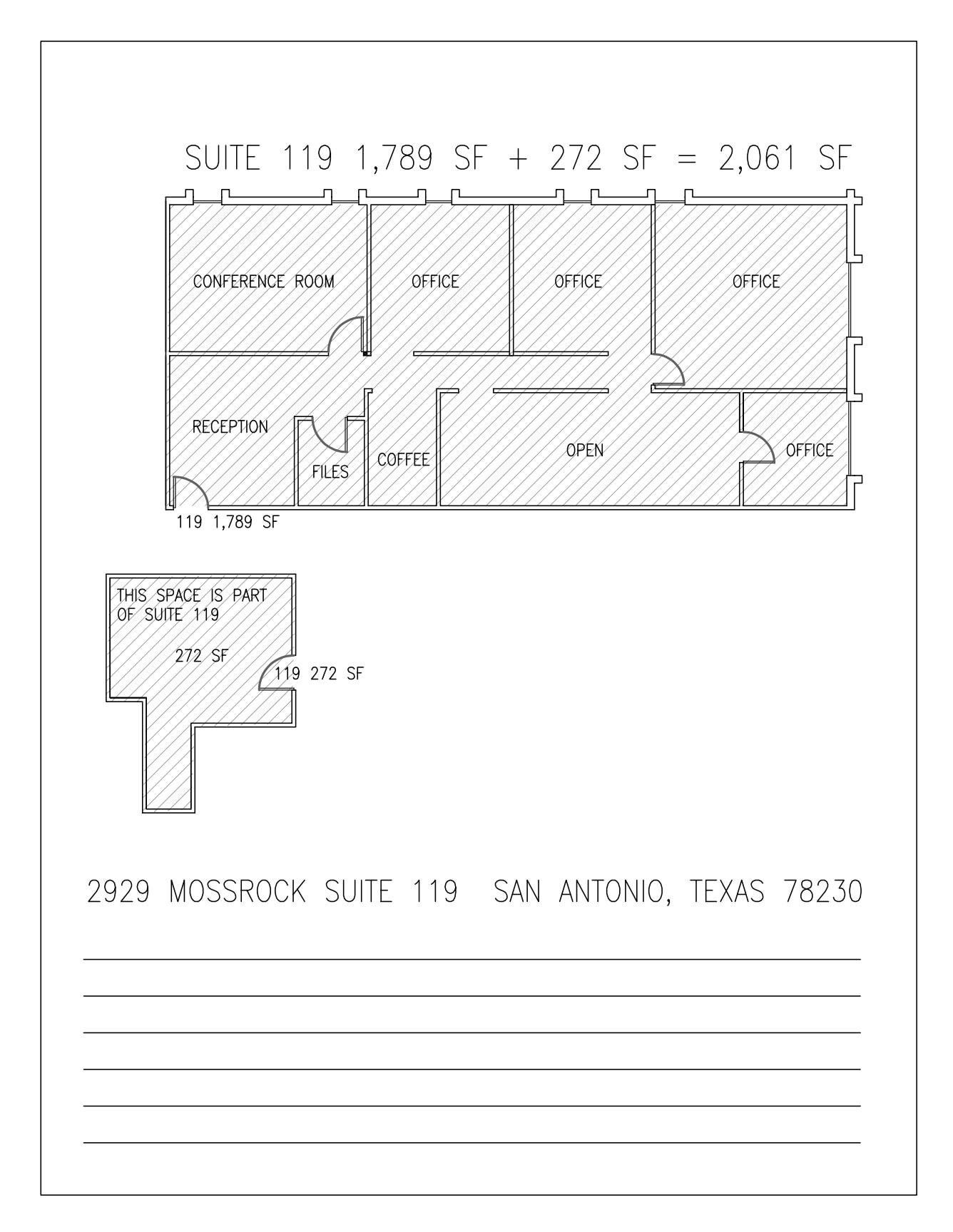 2929 Mossrock Dr, San Antonio, TX à louer Plan d’étage– Image 1 sur 1