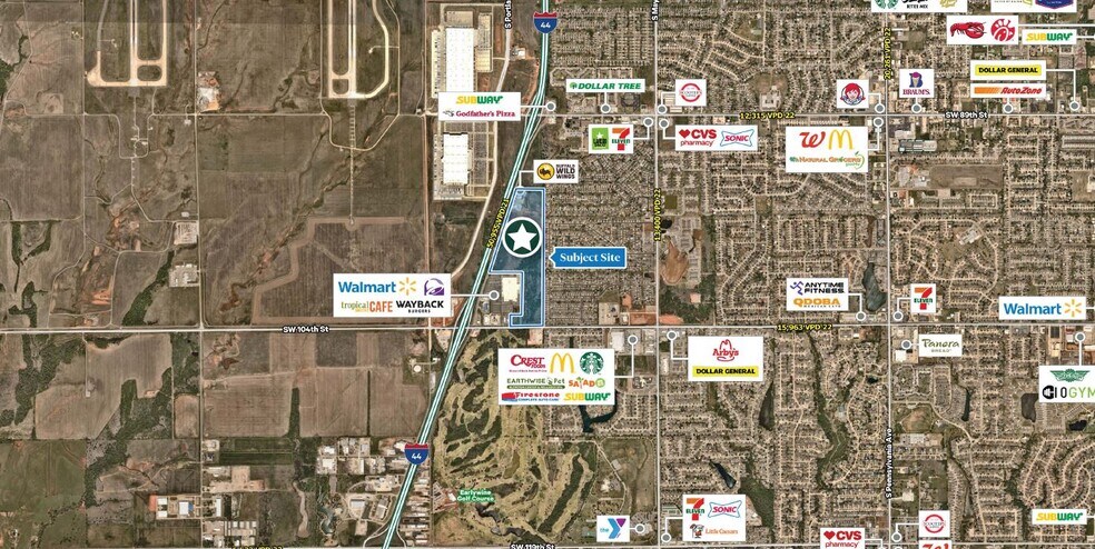 NE Corner of SW 104th St & I-44, Oklahoma City, OK à vendre - Aérien – Image 2 sur 3