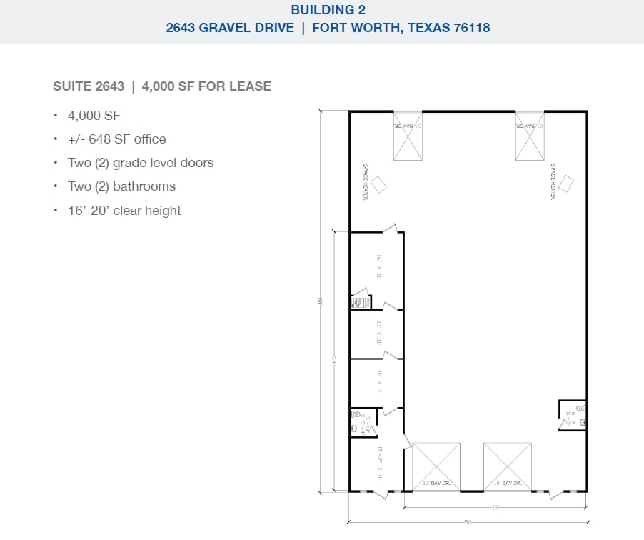 2501-2519 Gravel Dr, Fort Worth, TX à louer Plan d’étage– Image 1 sur 1