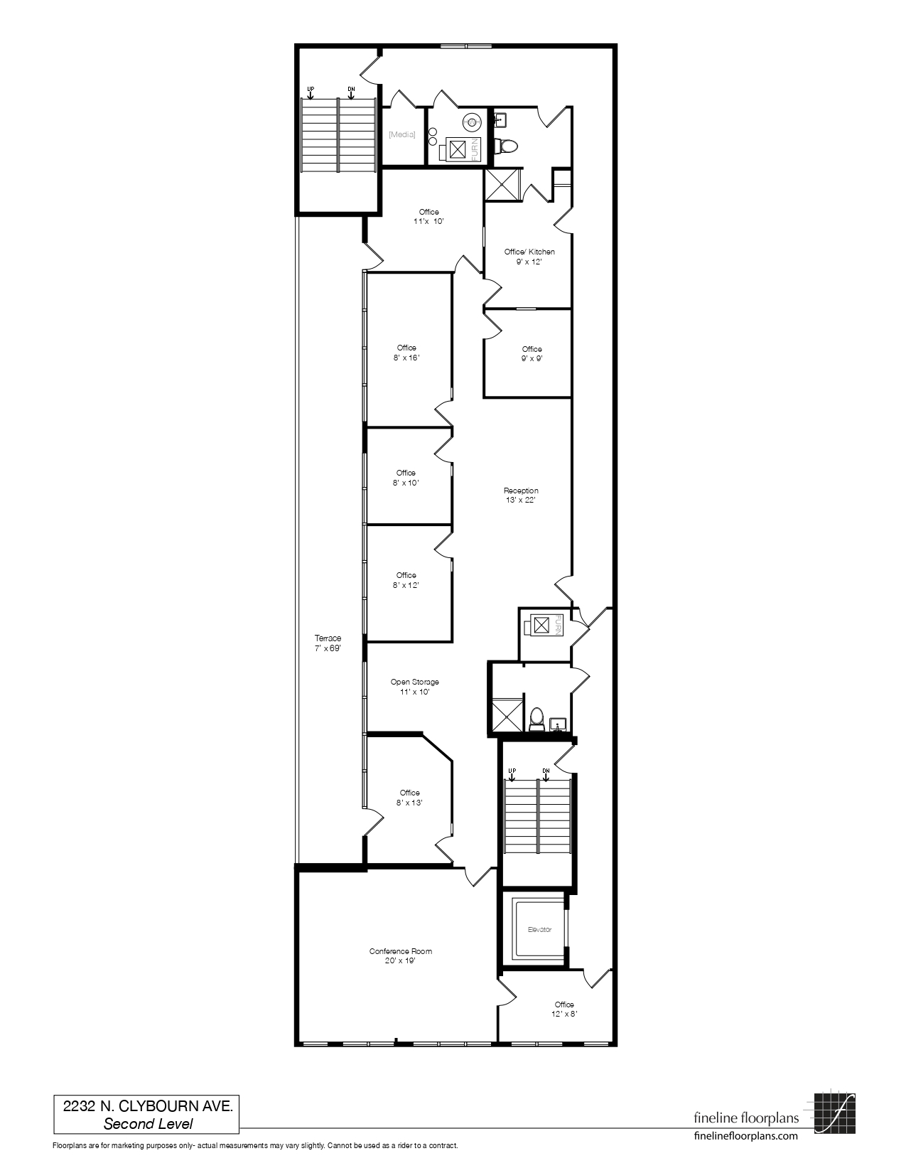 2232 N Clybourn Ave, Chicago, IL à louer Plan d’étage– Image 1 sur 4