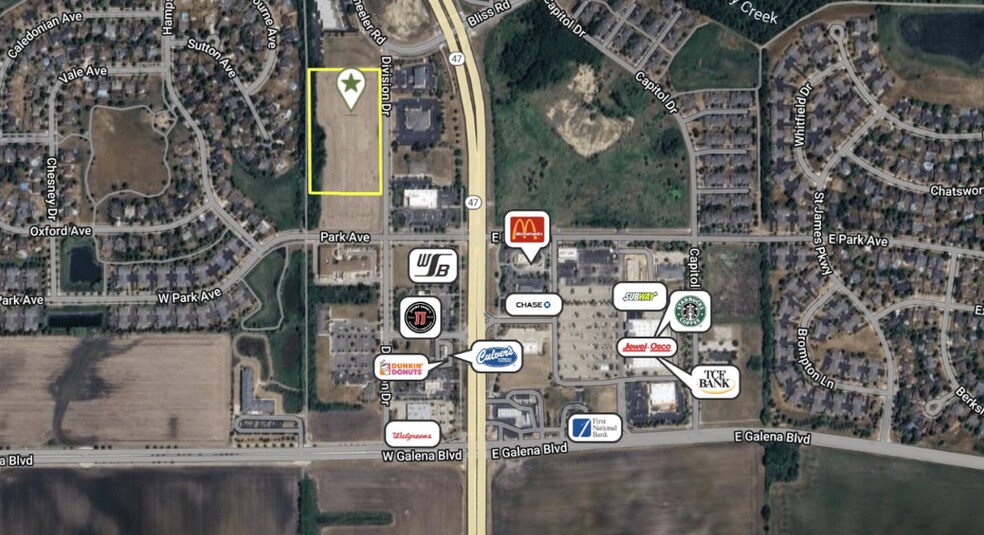 6.5± AC, Sugar Grove, IL à vendre - Aérien – Image 2 sur 2