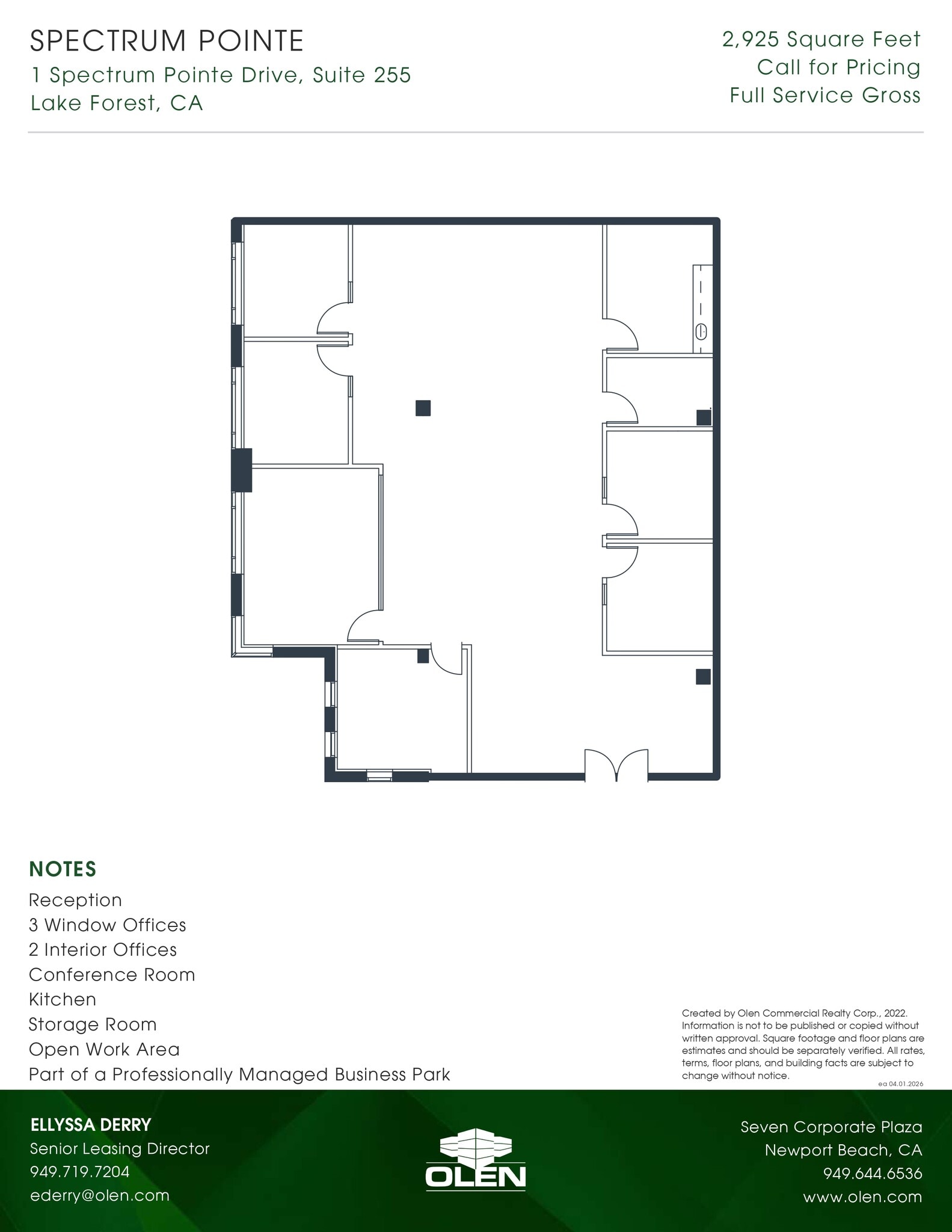 1 Spectrum Pointe Dr, Lake Forest, CA à louer Plan d’étage– Image 1 sur 1